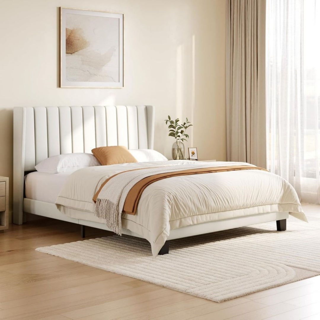 Imbottito e Robusto Strutture letto Beige