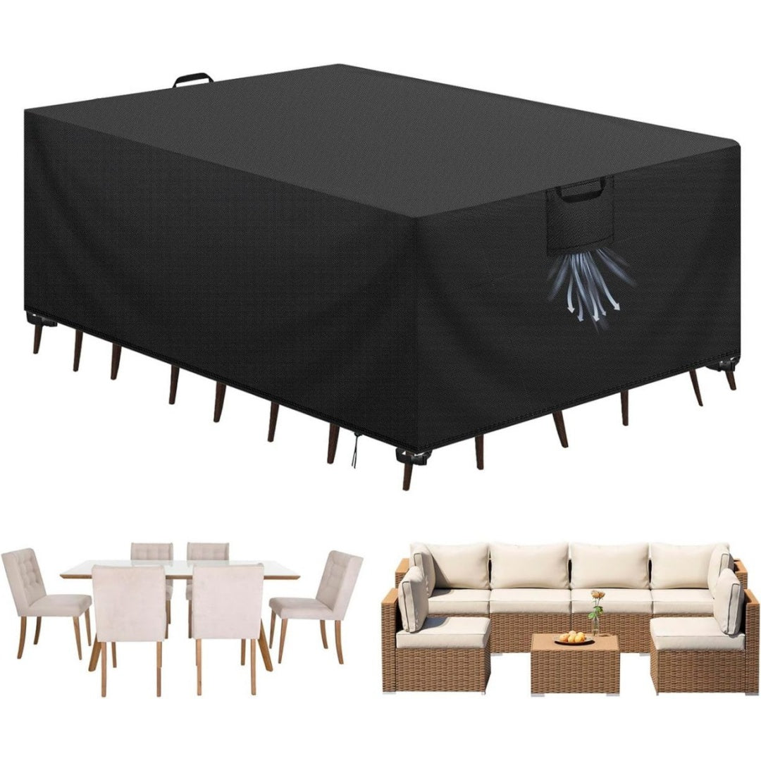 Tessuto Coperture per set arredo giardino Nero Impermeabile