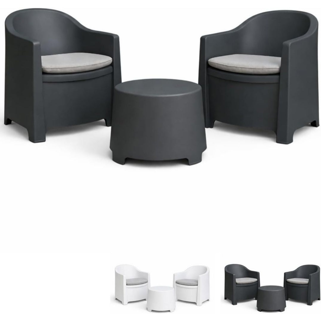 Set da conversazioni in Plastica Antracite